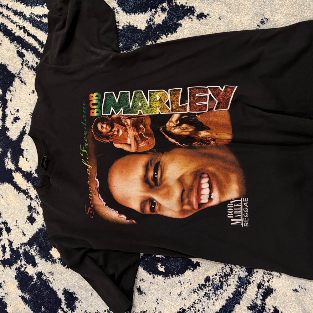 Bob Marley Black Graphic T-Shirt Vintage XL